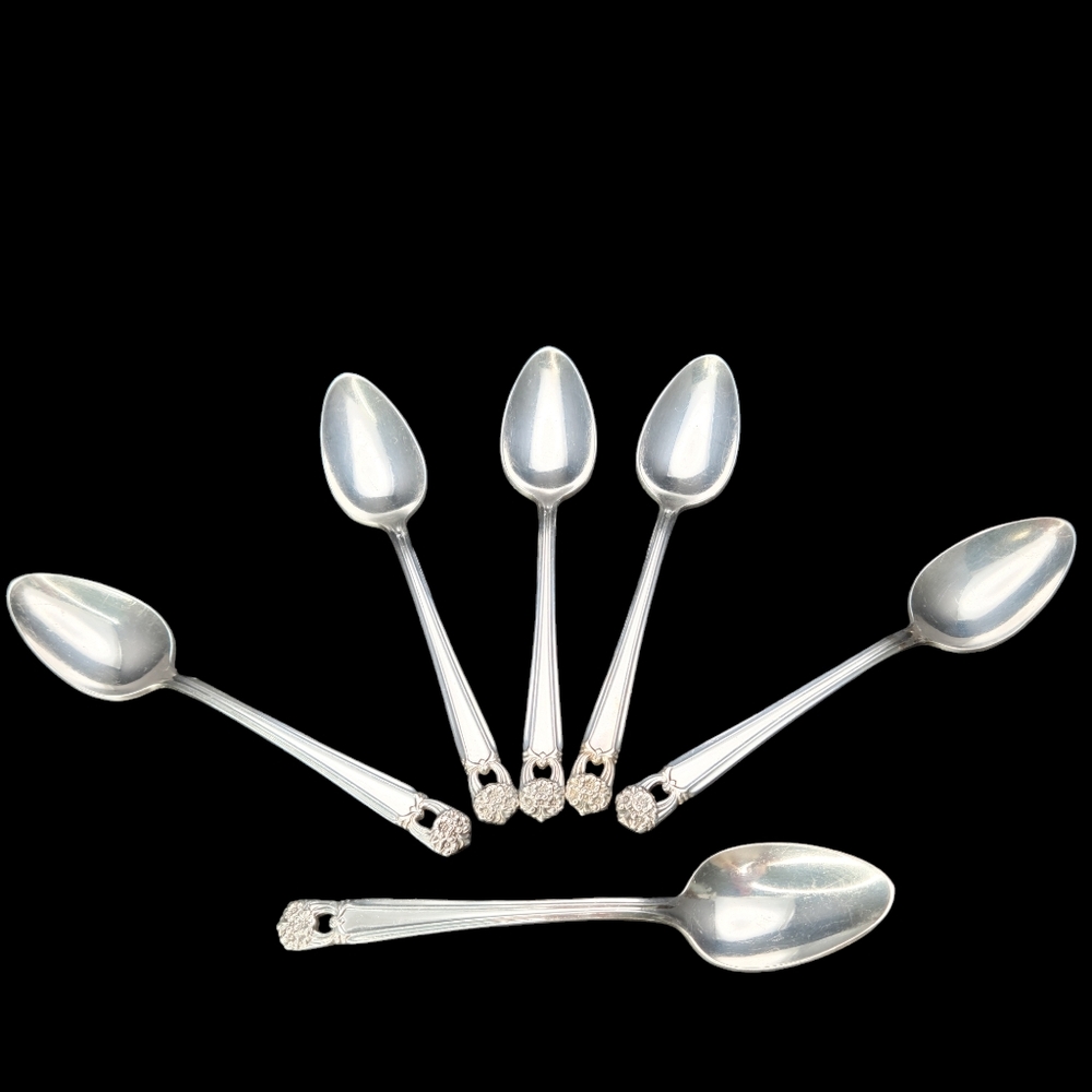 (6) 1847 Rogers Bros ETERNALLY YOURS Silverplate Oval Spoons Flatware